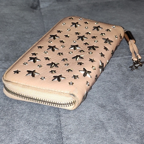 Jimmy Choo Filipa Wallet Pearlized Pink with StarStuds and Crystals - Picture 11 of 13